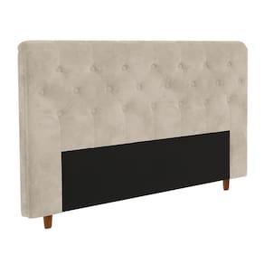 Cabeceira para Cama Box King Size Portobel Marcela com Revestimento em Suede - Bege - 1