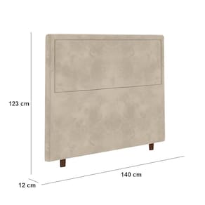 Cabeceira para Cama Box Casal Portobel Evelyn com Revestimento em Suede – 140cm de largura - Bege - 2