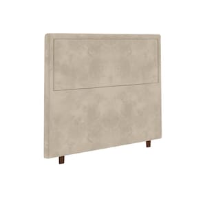 Cabeceira para Cama Box Casal Portobel Evelyn com Revestimento em Suede – 140cm de largura - Bege - 1