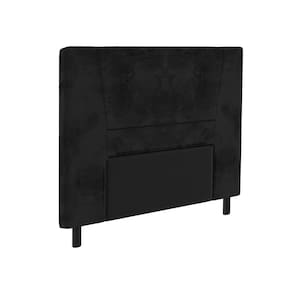 Cabeceira para Cama Box Solteiro Portobel Amanda com Revestimento em Suede - Preto - 1