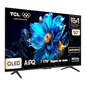 Smart TV TCL 50" 4K QLED UHD 50P7K Google TV 60Hz Processador AiPQ Preta