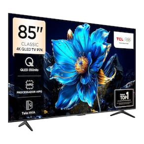 Smart TV 85” TCL P7K QLED Ultra HD 4K com Sistema Operacional Google TV, HDR10+, Dolby Vision e Atmos, Áudio Onkyo com Subwoofer e Googlecast