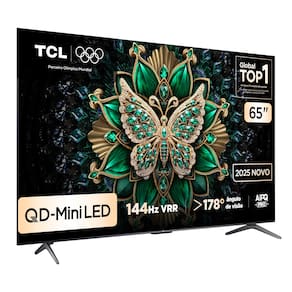 Smart TV 65” TCL 65C6K 4K QD-Mini Led 144Hz com Sistema Operacional Google TV
