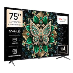 Smart TV 75" TCL C6K Premium 4K QD-Mini LED com Sistema Operacional Google TV, Dolby Vision IQ, Atmos, Subwoofer, HDR10+, 144Hz VRR e Comando de Voz