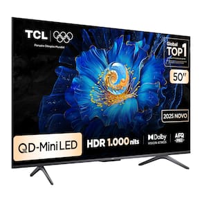 Smart TV 50" TCL 50C6KS 4K QD-Mini Led 60Hz com Sistema Operacional Google TV