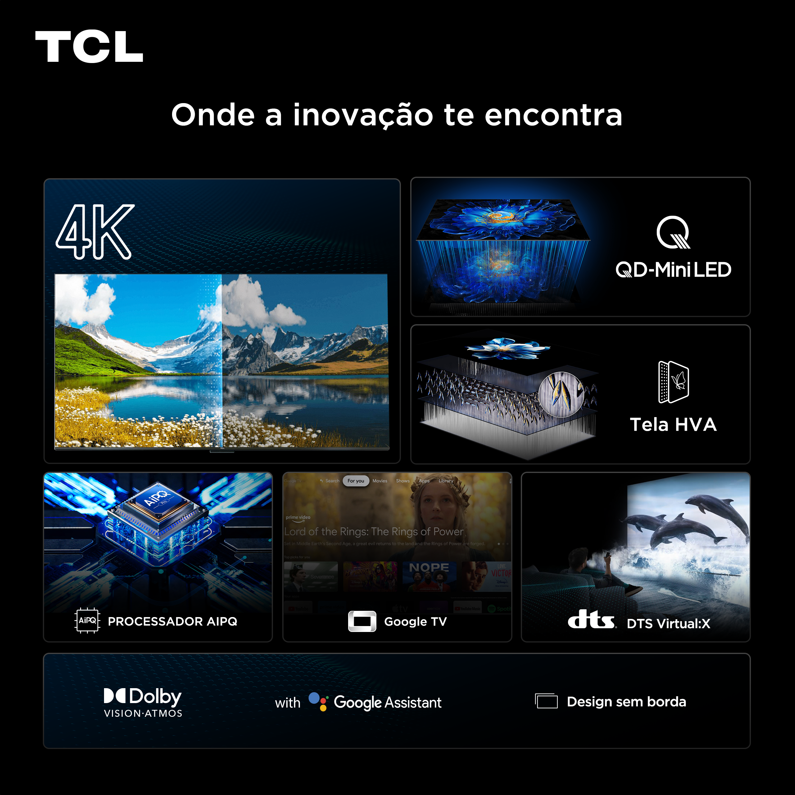 Smart TV TCL 50" 4K QD-Mini Led 50C6KS 60Hz com Sistema Operacional Google TV - 2