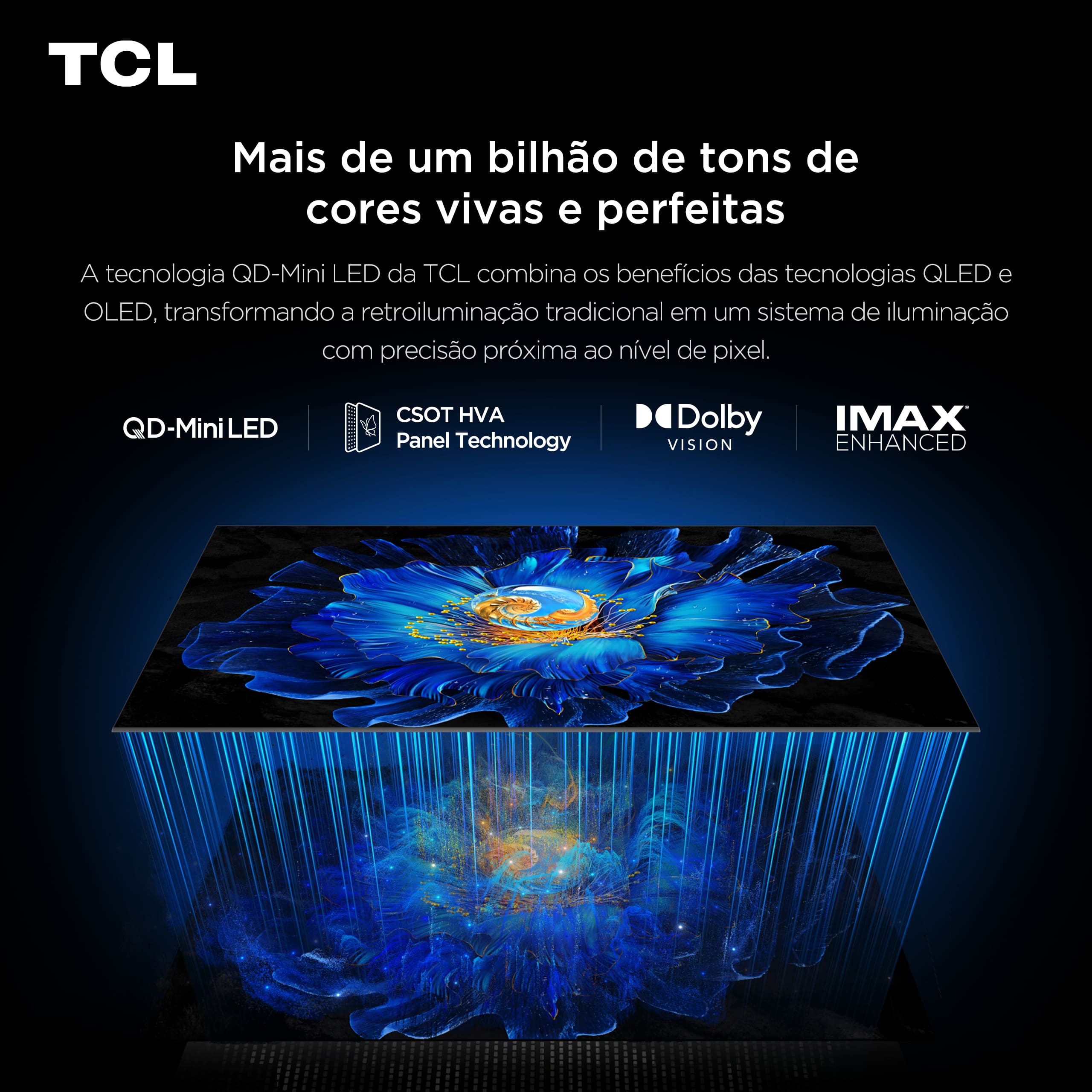 Smart TV TCL 50" 4K QD-Mini Led 50C6KS 60Hz com Sistema Operacional Google TV - 3