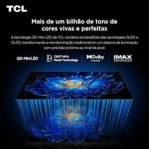 Smart TV 50" TCL 50C6KS 4K QD-Mini Led 60Hz com Sistema Operacional Google TV