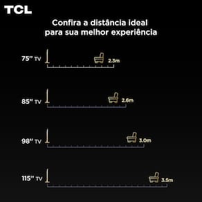 Smart TV 55” TCL 55C6K 4K QD-Mini Led 144Hz com Sistema Operacional Google TV