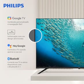 Smart TV LED 86" Ultra HD 4K Philips 86PUG7019/78 com Google TV, Comando de Voz, Wi-Fi, Entradas HDMI e USB