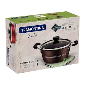 Caçarola Tramontina Sicília em Alumínio com Revestimento Interno e Externo Antiaderente Starflon Excellent 20cm - Avelã - 1