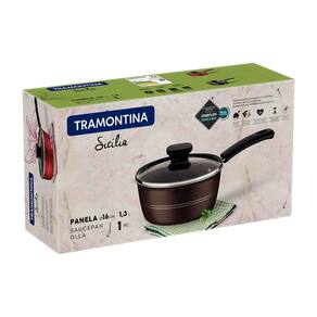Panela Tramontina Sicília em Alumínio com Revestimento Interno e Externo Antiaderente Starflon Excellent 16cm - Avelã - 1