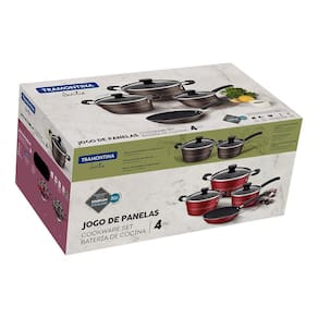 Jogo de Panelas Tramontina Sicília em Alumínio com Revestimento Interno e Externo Antiaderente Starflon Excellent Vermelho – 4 Peças - 3