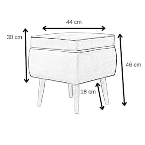 Puff Banqueta Conlflex Celine Quadrado Revestido em Tecido Veludo - Preto - 2