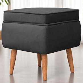 Puff Banqueta Conlflex Celine Quadrado Revestido em Tecido Veludo