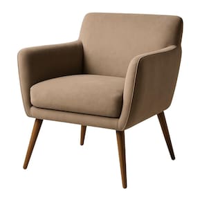 Poltrona Conlflex Lorena com Apoio de Braço e Revestida em Tecido Veludo - Cappucino - 1