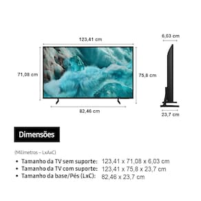 Smart TV QLED 55” 4K Samsung QN55Q7FAAGXZD, Vision AI, Processador com AI, Xbox Cloud Gaming, Controle por Gestos, Art Store, Alexa, Wi-Fi e Bluetooth