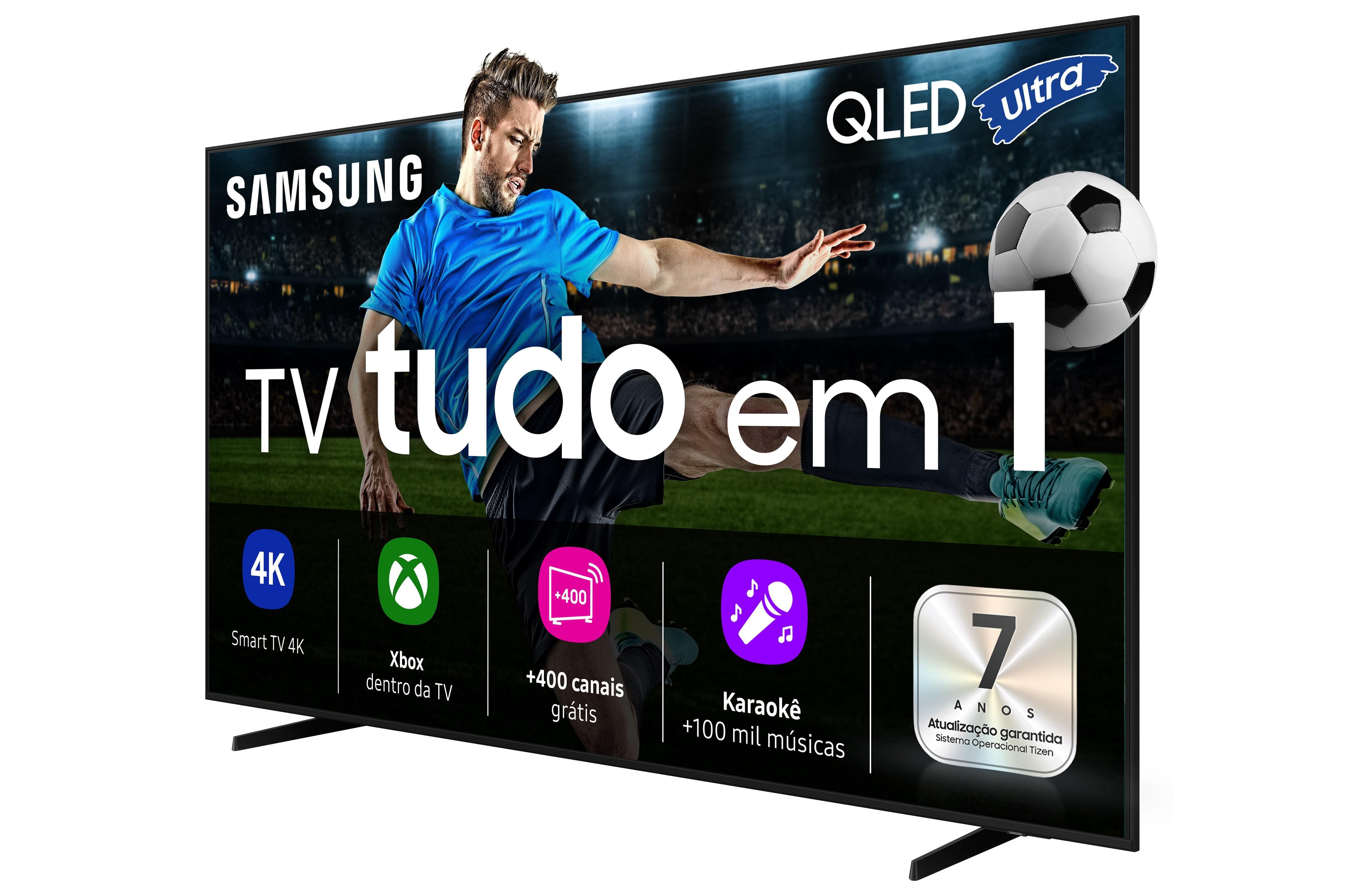 Smart TV Samsung 55” 4K QLED Ultra QN55Q7FAAGXZD Controle por Gestos Processador com AI Xbox Cloud Gaming - 1