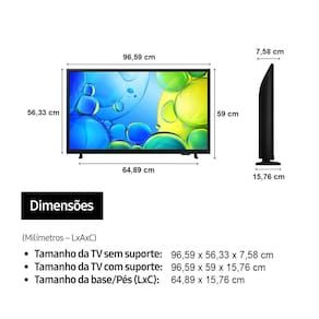 Smart TV 43” Samsung Full HD UN43F6000FGXZD, Xbox Cloud Gaming, HDR, Som em Movimento Virtual, AI Energy Mode, Wi-Fi e Bluetooth