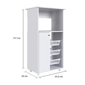 Fruteira Genialflex Dubai com 1 Porta, 3 Cestos, 1 Prateleira e 60,5cm de largura - Branco - 3