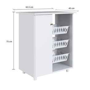 Fruteira Genialflex Organiza com 1 Porta, 3 Cestos, 1 Prateleira e 60,5cm de largura – Branco - 3
