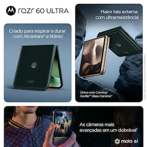 Smartphone Motorola Razr 60 Ultra 5G Madeira 1TB, 16GB RAM + 16GB Ram Boost, Tela Dobrável 7.0" pOLED e Externa 4", Câmera Traseira 50MP e IP48