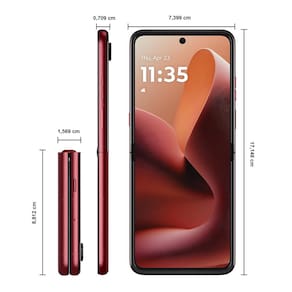 Smartphone Motorola Razr 60 Ultra 5G Vermelho 1TB, 16GB RAM + 16GB Ram Boost, Tela Dobrável 7.0" pOLED e Externa 4", Câmera Traseira 50MP e IP48