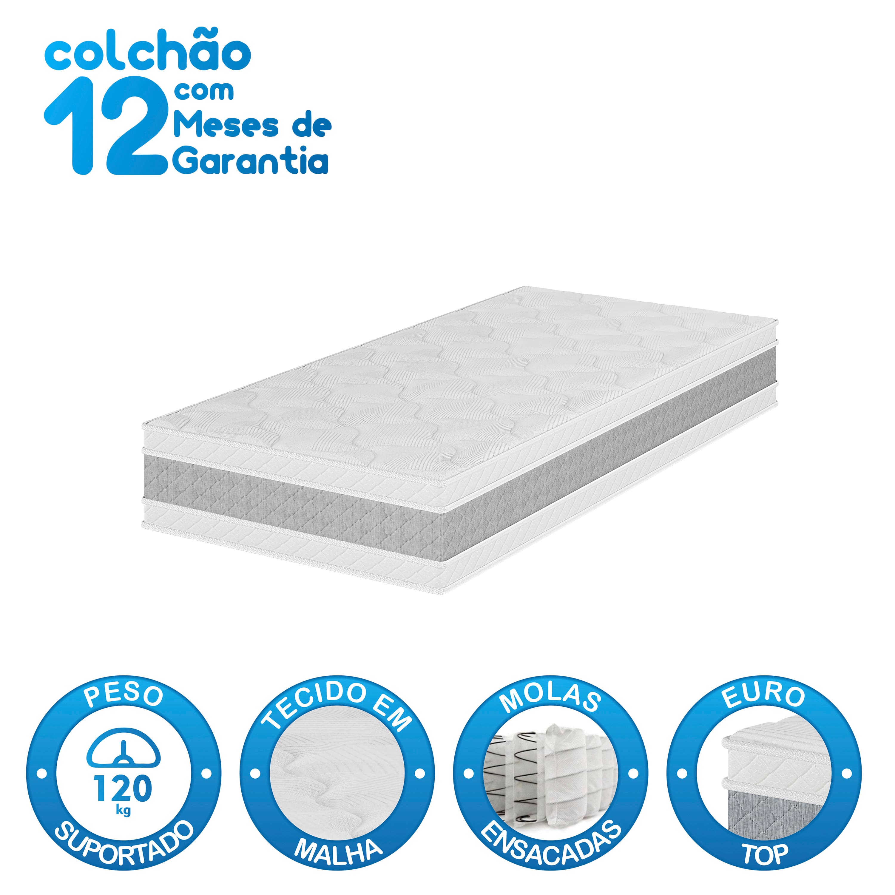 Colchão Solteiro Molas Ensacadas Umaflex Loreto A26 - COL M ENS 0,88 UMAFLEX LORETO CZ/BR A26 - 2