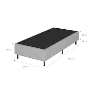 Base Cama Box Solteiro Umaflex Loreto A26 Cinza