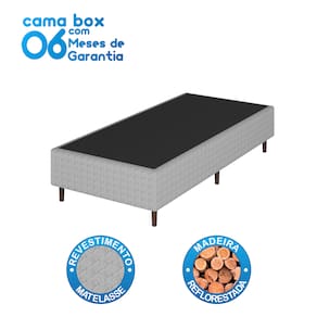 Base Cama Box Solteiro Umaflex Loreto A26 Cinza