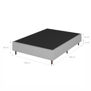 Base Cama Box Casal Umaflex Loreto A26 Cinza - BOX 138 UMAFLEX LORETO CZ A26 - 3