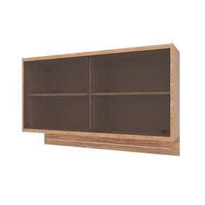 Armário Aéreo Bartira Amazonita com 2 Portas de Vidro, 2 Prateleiras e 120cm de largura - Damasco - 2