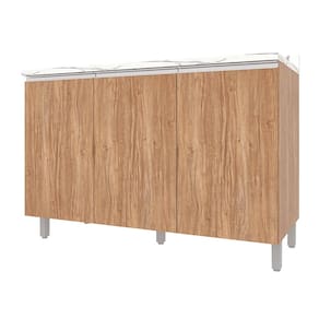 Balcão Triplo Bartira Amazonita com 3 Portas, 1 Prateleira e 120cm de largura - Damasco - 2