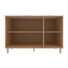 Balcão Triplo Bartira Amazonita com 3 Portas, 1 Prateleira e 120cm de largura - Damasco - 3