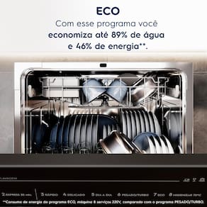 Lava-Louças Electrolux B08E 8 Serviços Lava e Seca Branca