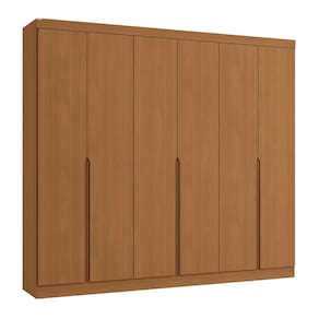 Guarda-Roupa Kappesberg Ibiza com 6 Portas, 4 Gavetas, 5 Prateleiras e 242cm de largura - Canela - 1