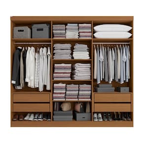 Guarda-Roupa Kappesberg Ibiza com 6 Portas, 4 Gavetas, 5 Prateleiras e 242cm de largura - Canela - 2