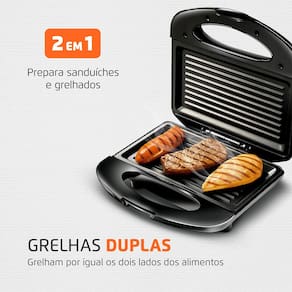 Sanduicheira Mondial Grill S-07 - Preto/Inox - 220V - 1