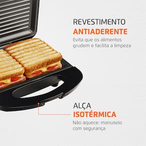 Sanduicheira Mondial Grill S-07 - Preto/Inox - 220V - 2