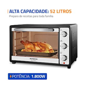 Forno Elétrico Mondial Line Grand Family II FRN-52 com 52 Litros – Preto - 110V - 2