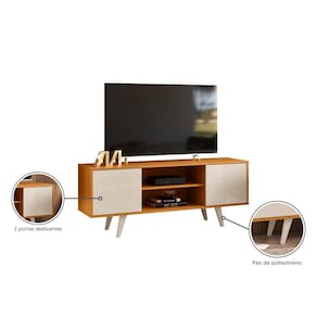 Rack Madetec Lisboa 136cm Suporta TV de 55 Polegadas - Cinamomo/Off White - 2