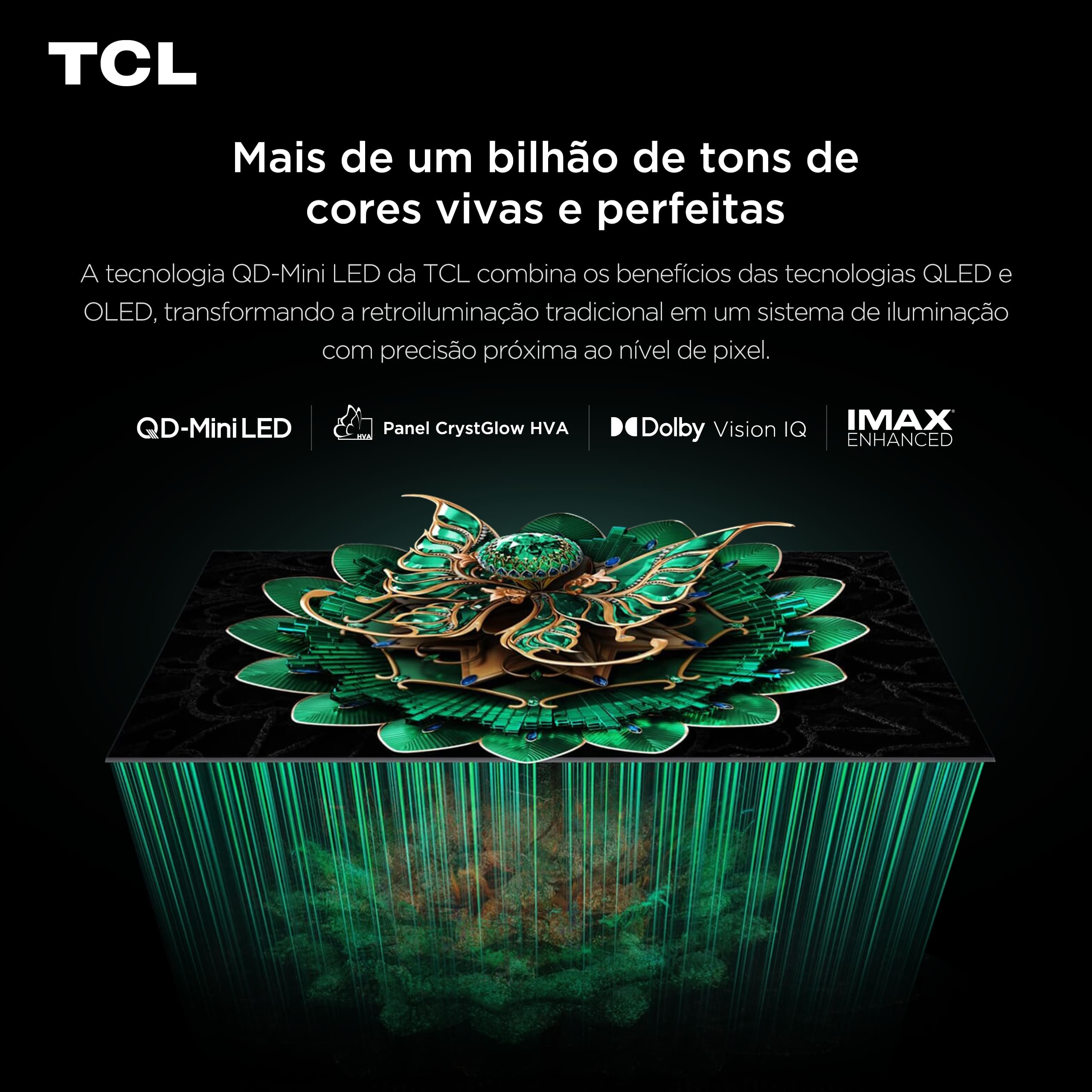 Smart TV TCL 65”4K QD-Mini Led 65C7K 144Hz com Sistema Operacional Google TV - 3