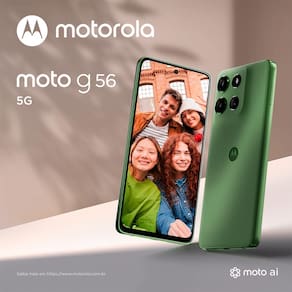 Smartphone Motorola Moto G56 5G Tela 6.7” 256GB 8GB RAM+8GB Ram Boost 50MP Sony Lytia 600 Moto AI TurboPower 33W IP69 Desbloqueado Verde