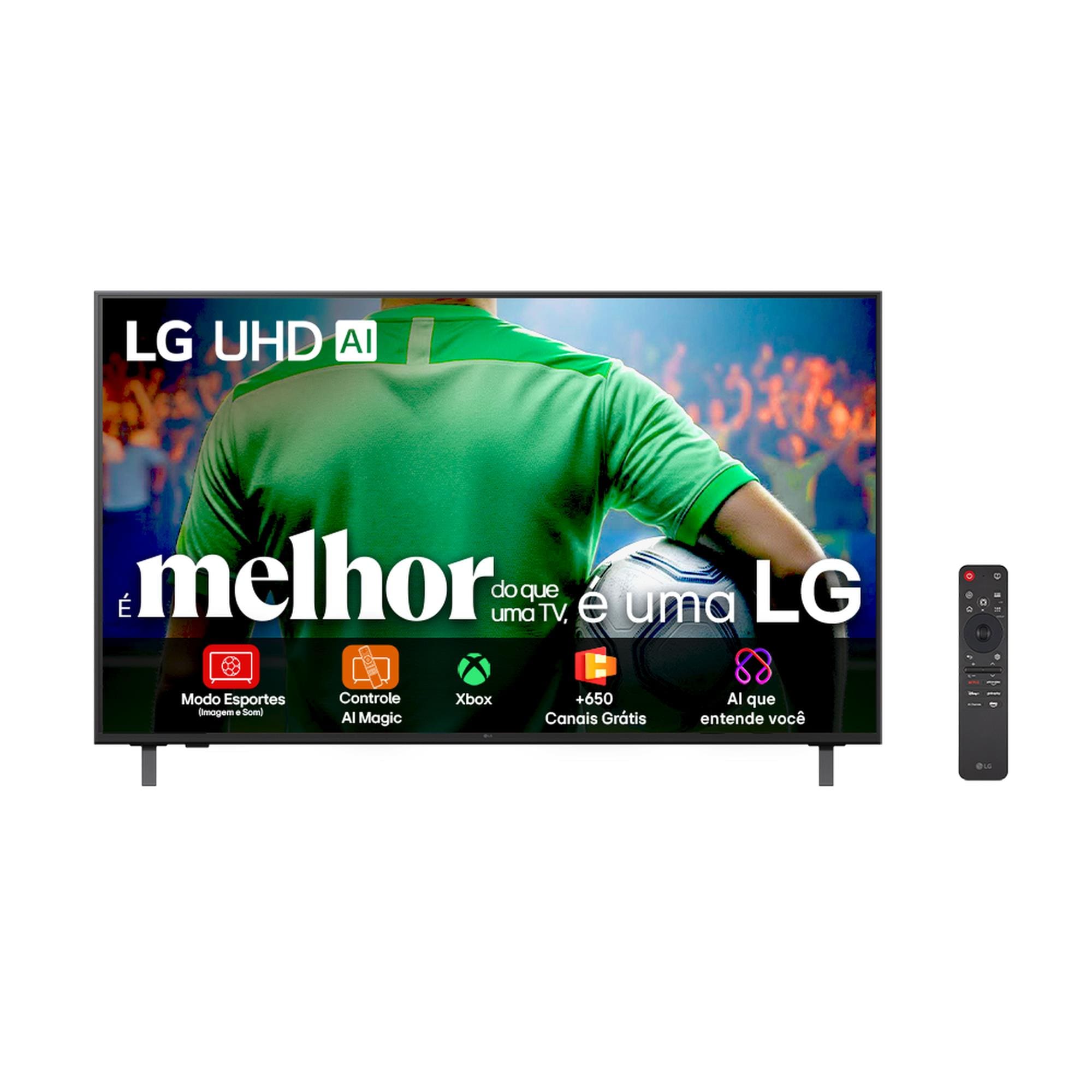 Smart TV 4K 50" LG Ultra HD 50UA8550PSA com Processador a7 Gen8 AI, Otimizador de Jogos, Wi-Fi, Bluetooth, webOS 25 e Controle Smart Magic