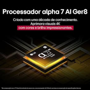Smart TV 4K 50" LG Ultra HD 50UA8550PSA com Processador a7 Gen8 AI, Otimizador de Jogos, Wi-Fi, Bluetooth, webOS 25 e Controle Smart Magic