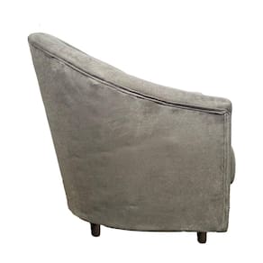 Poltrona Bioflex Amsterdam Suede Espuma D20 Apoio Braço Madeira Reflorestada - CHUMBO - 3