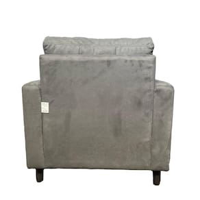 Poltrona Bioflex Istambul Suede Espuma D20 Almofada Solta Madeira Reflorestada - CHUMBO - 1