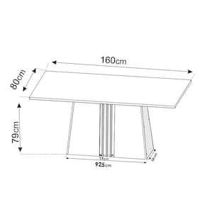 Mesa de Jantar 6 Cadeiras Viero Lumina Estofada Veludo - MARFIM - 3