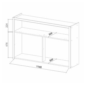Armário Aéreo Nesher Condessa em MDF 15mm com 1 Porta Basculante e 1 Prateleira - 120cm de largura – Carvalho