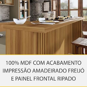 Painel de Ilha Nesher em MDF 15mm - 200cm de largura – Freijó - 1